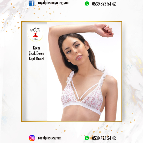 Cotton Hill Krem Çiçek Desen Kaplı Bralet 