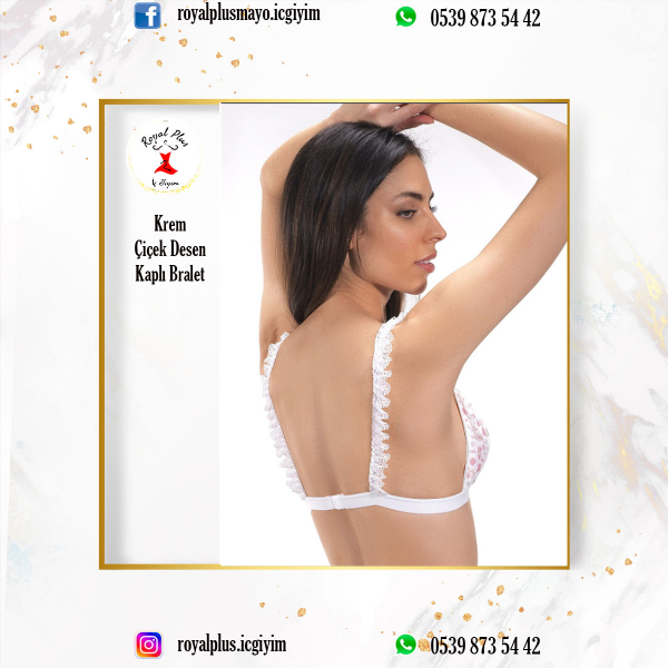Cotton Hill Krem Çiçek Desen Kaplı Bralet 